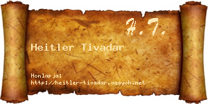 Heitler Tivadar névjegykártya